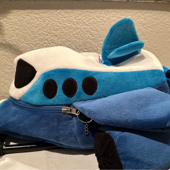 Popatu Blue Airplane Jet Rolling Backpack - Picture 12 of 15